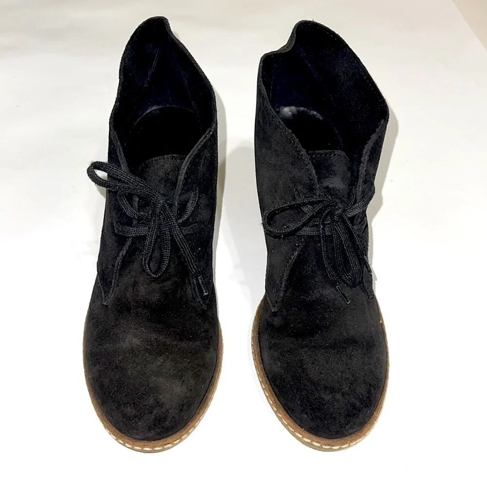 J.Crew Black Suede Wedge Shoe Italy